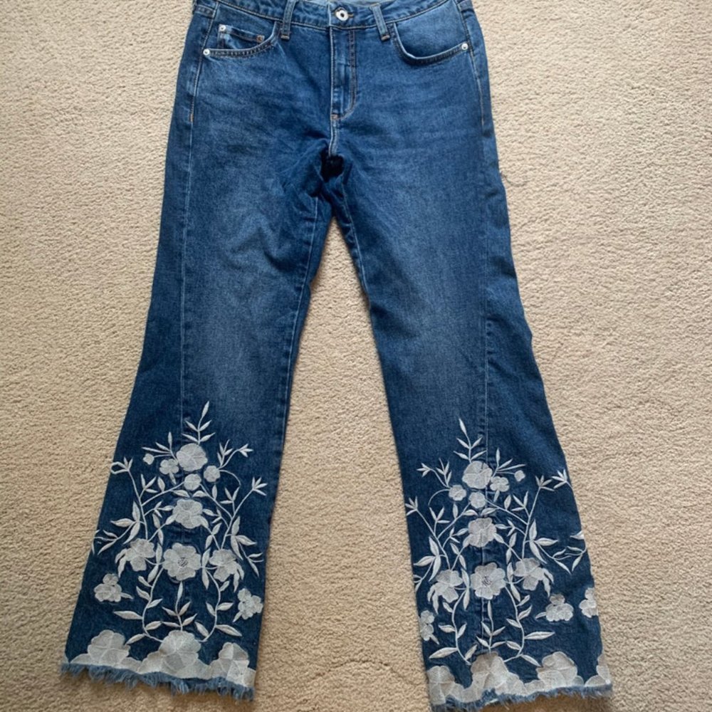 Floral Embroidered Jeans